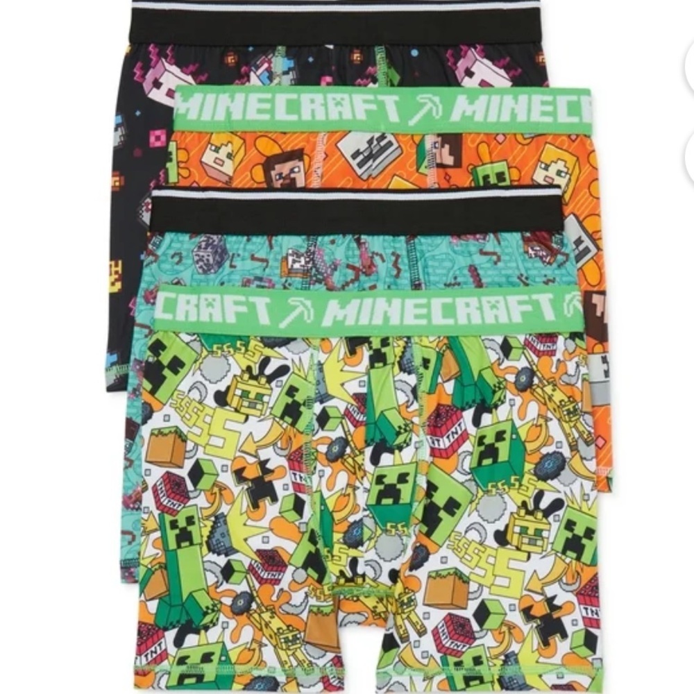 Minecraft Boys Boxer Briefs Set of 4 boys small 6-7 new